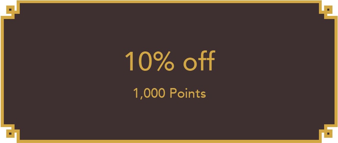 10% off - 1000 Points